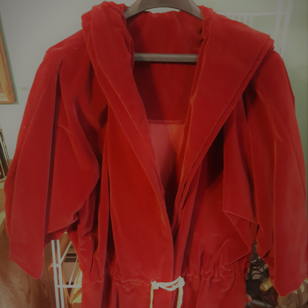 Velveteen Jacket w Hood and Gold Tassels